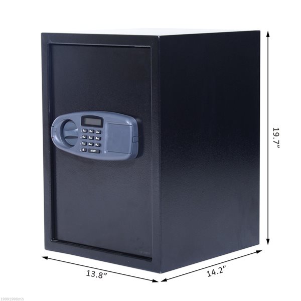 Black Steel WallMounted Digital Safe with Emergencies Keys E5
