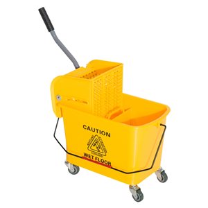 HomCom Yellow Plastic 19-L Portable Mop Bucket with Steel Handle