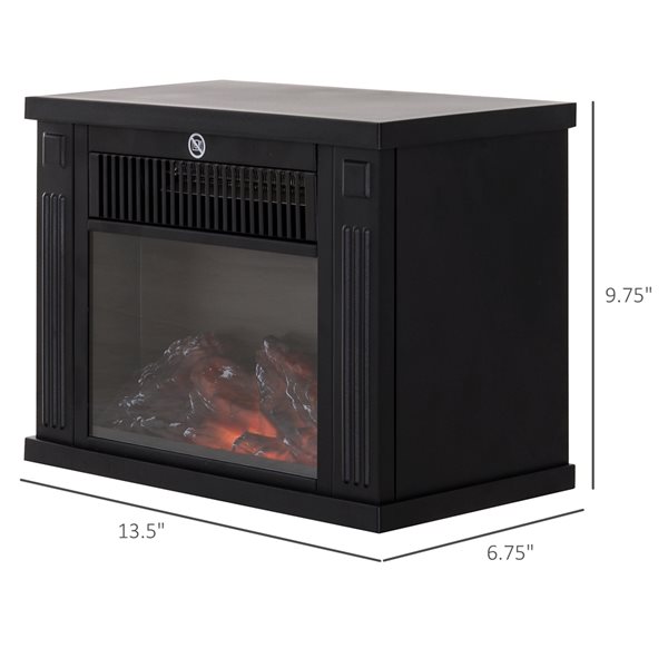 HomCom 13-in W Black LED Freestanding Electric Fireplace