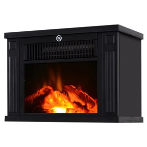 HomCom 13-in W Black LED Freestanding Electric Fireplace