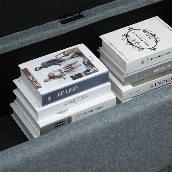 HOMCOM Modern Grey Storage Bench