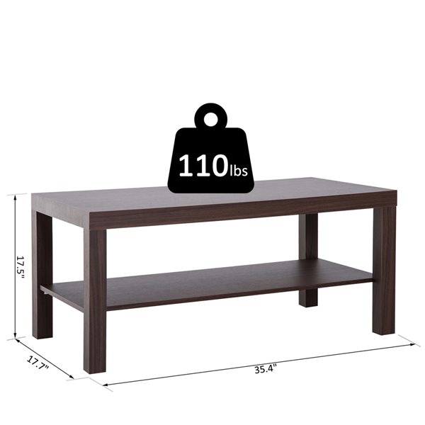 Table basse en composite brun par HomCom à 2 niveaux