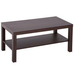 HomCom 2-Tier Brown Composite Coffee Table