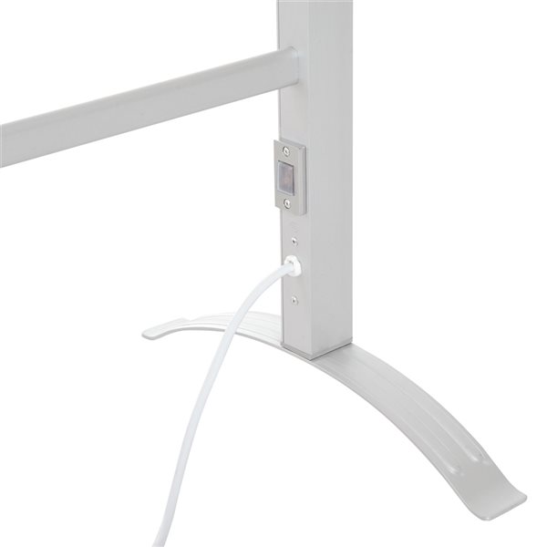 HOMCOM 6-Bar Silver Plug-In Freestanding Towel Warmer