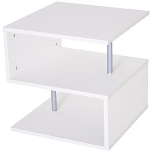 Table basse à 3 niveaux par HomCom en composite blanc