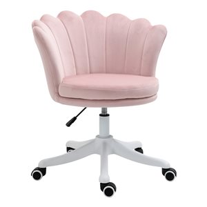HomCom Pink Contemporary Adjustable Height Swivel Office Chair