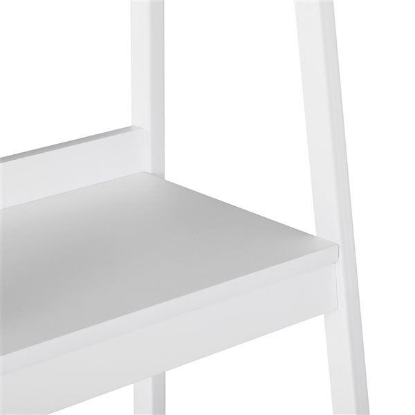 HomCom White Metal 4-Shelf Ladder Bookcase - Set of 2