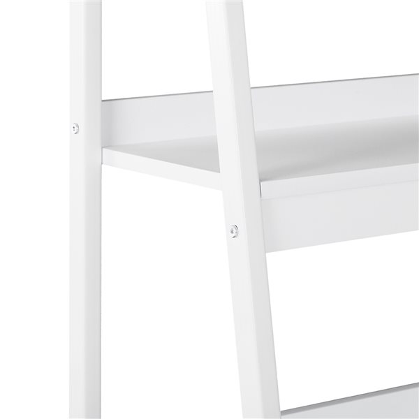 HomCom White Metal 4-Shelf Ladder Bookcase - Set of 2