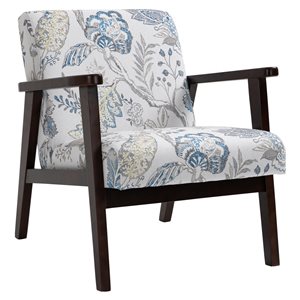 HomCom Contemporary Linen Upholstered Arm Chair with Wood Frame