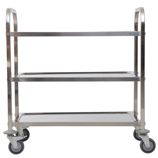 HomCom Stainless Steel Base with Stainless Steel Top Kitchen Cart - 17.72-in x 33.46-in x 35.43-in