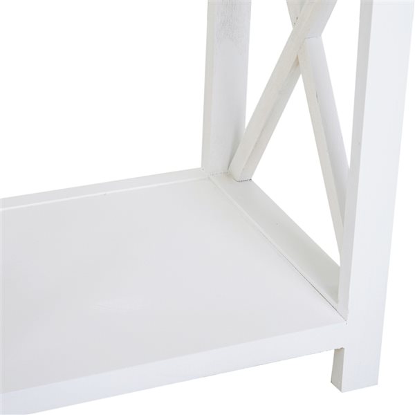 HOMCOM Rectangular White Wood End Table