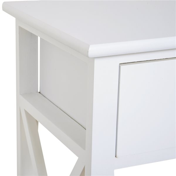 HOMCOM Rectangular White Wood End Table