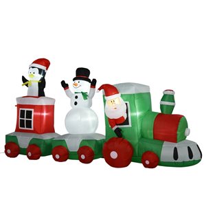 Train de Noël gonflable avec DEL par HomCom de 67,75 po