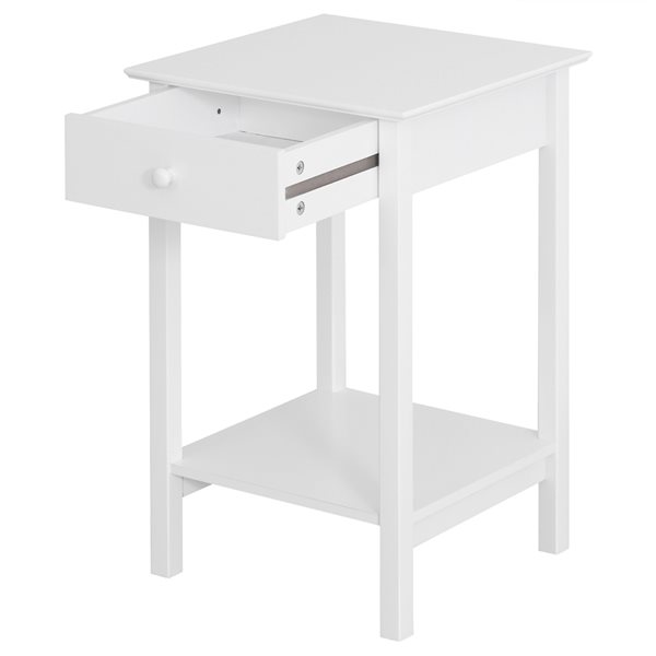 HOMCOM White Wood Square End Table