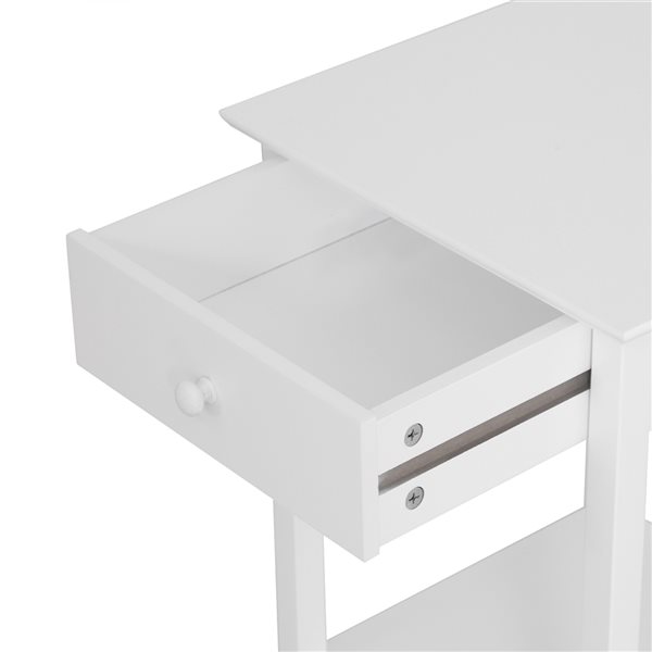 HOMCOM White Wood Square End Table