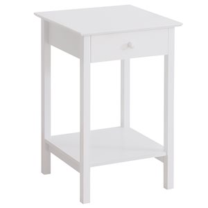 Table pour canapé HomCom carrée en bois blanc