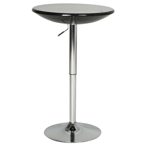 HomCom Classic Round Black Bar Table with Adjustable Height