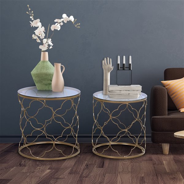 2Piece Gold Accent Table Set 833675 RONA