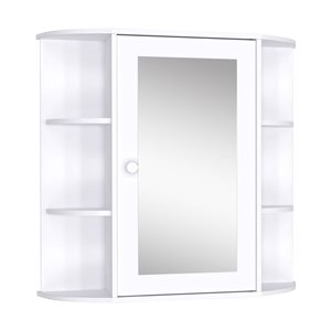 HomCom 25.98-in W x 24.8-in H x 6.69-in D White Bathroom Wall Cabinet