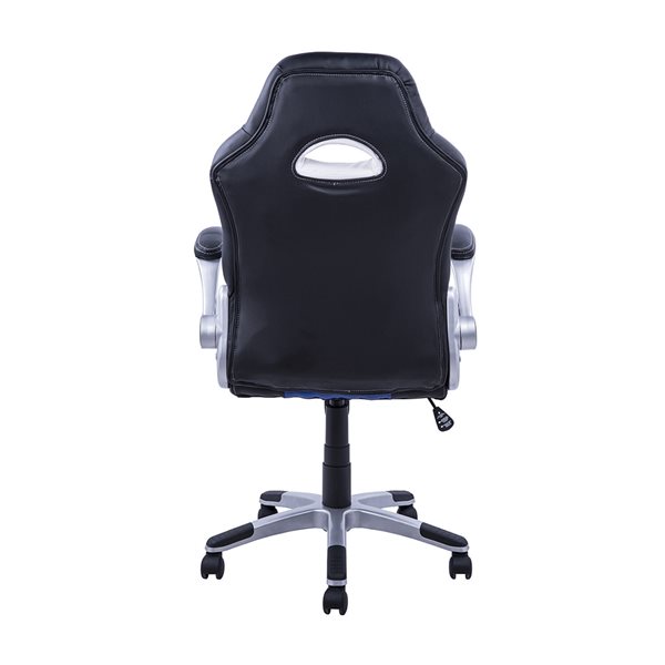 HOMCOM Blue and Black Contemporary Adjustable Height Swivel Gaming Chair