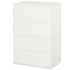 HomCom 21.7 x 13 x 31.5-in White 4-Drawer Wood Standard Chest