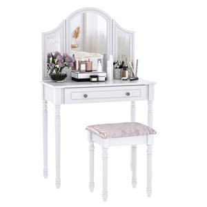 HomCom 31.5-in White Makeup Vanity with 1 Drawer