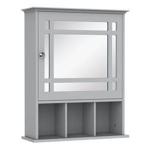 kleankin 18.9-in W x 23.62-in H x 6.5-in D Grey Bathroom Wall Cabinet