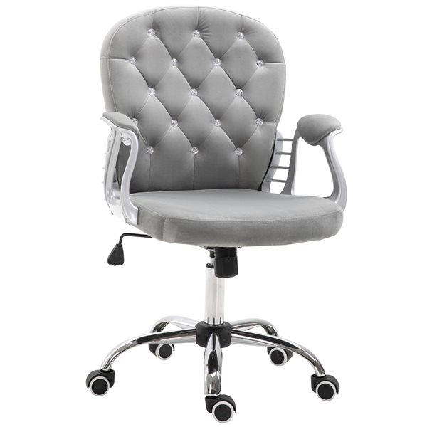 Chaise de bureau contemporaine Vinsetto pivotante gris pâle à hauteur réglable