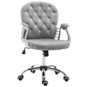 Vinsetto Contemporary Light Grey Adjustable Height Swivel Office Chair