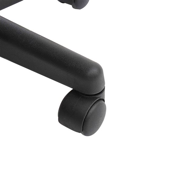 HOMCOM Modern Black Faux Leather Rolling Stool