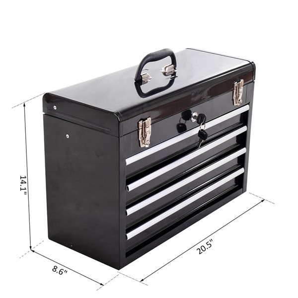 HomCom 20-in W x 14-in H 4-Drawer Ball-Bearing Steel Tool Chest