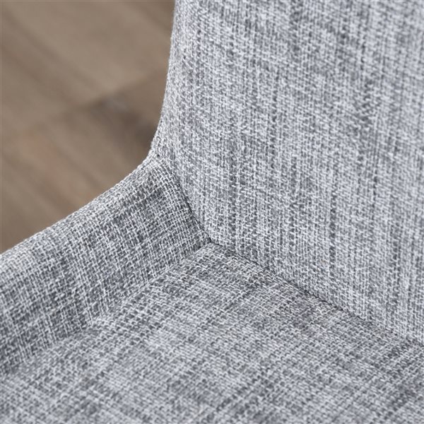 HOMCOM Contemporary Polyester Grey Upholstered Side Chair with Metal Frame - Set of 2