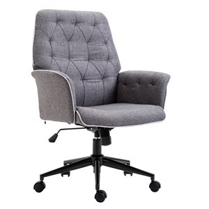 HomCom Grey Contemporary Adjustable Height Swivel Office Chair