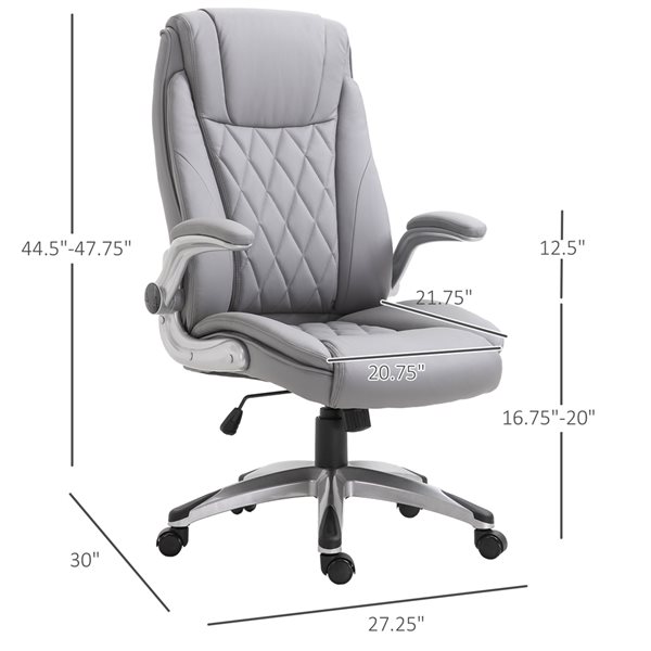 Vinsetto Light Grey Contemporary Adjustable Height Swivel Office Chair