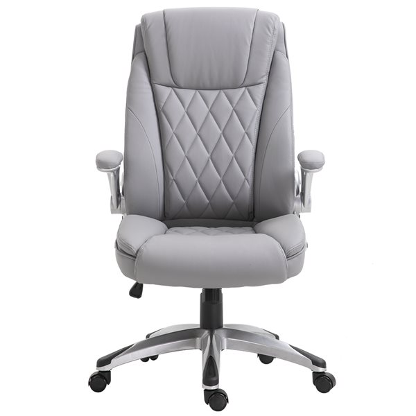 Vinsetto Light Grey Contemporary Adjustable Height Swivel Office Chair