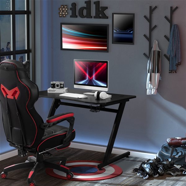 HomCom Black 47.24-in Modern/Contemporary Computer Desk