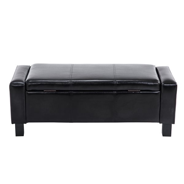 Banc de rangement HomCom moderne noir