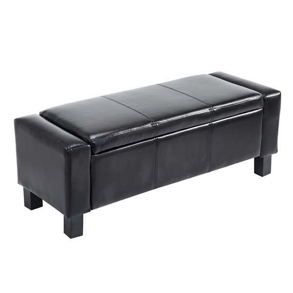 Banc de rangement HomCom moderne noir