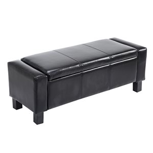 HomCom Modern Black Storage Bench