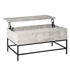 Table basse en composite gris par HomCom avec plateau relevable