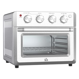HomCom 4-Slice 1550 W Silver Convection Toaster Oven