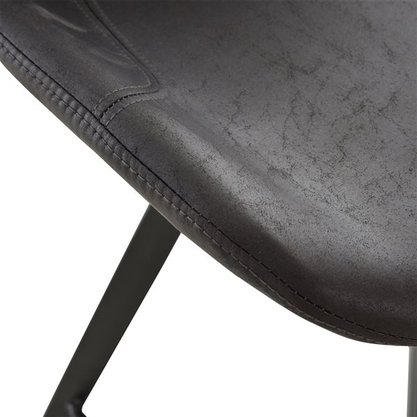 HOMCOM Black Microfibre Upholstered Bar Stools with Footrest - Set of 2