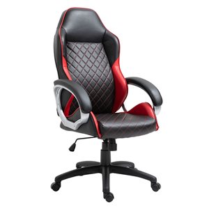 Vinsetto Red and Black Contemporary Adjustable Height Swivel Office Chair