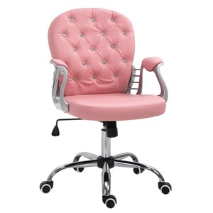 Chaise de bureau contemporaine Vinsetto pivotante rose à hauteur réglable