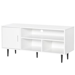 HomCom White/Black TV Stand