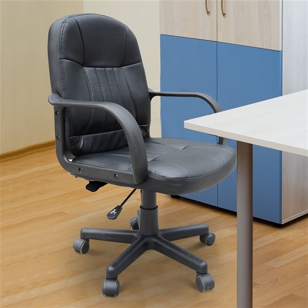 HomCom Contemporary Black Adjustable Height Swivel Office Chair