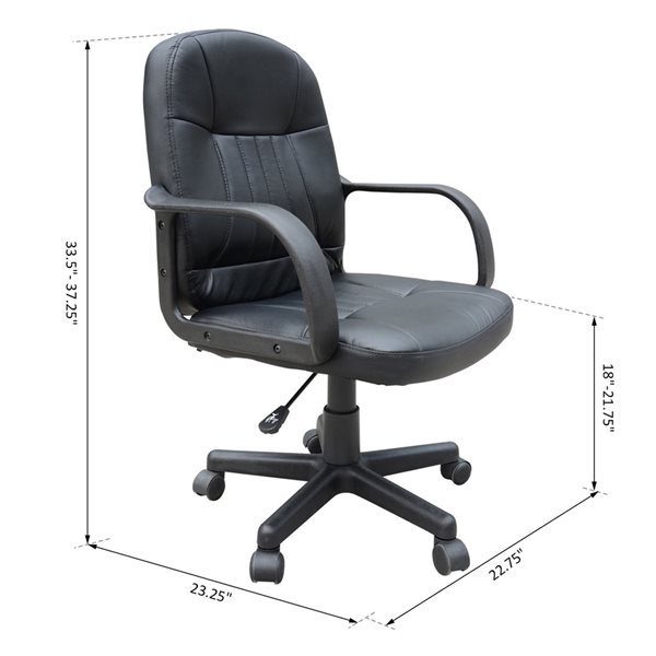 HomCom Contemporary Black Adjustable Height Swivel Office Chair