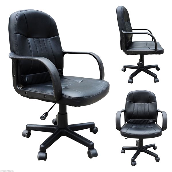 HomCom Contemporary Black Adjustable Height Swivel Office Chair