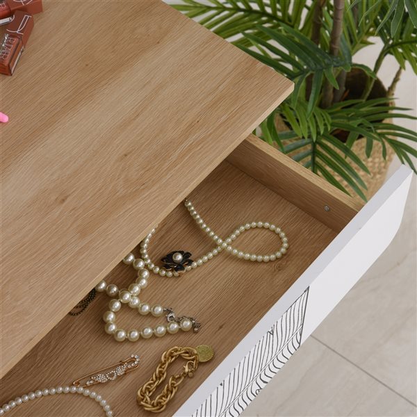 HOMCOM 27.5-in Oak Makeup Vanity