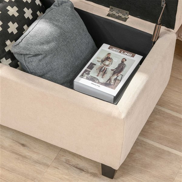 HOMCOM Modern Beige Storage Bench